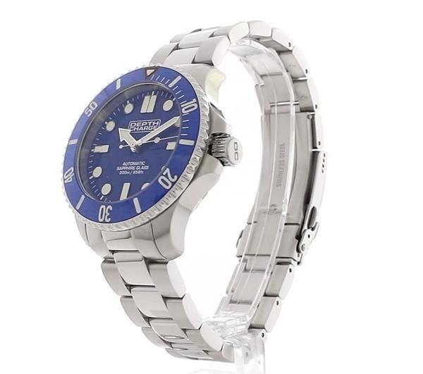 Depth Charge Stainless Steel Blue Dial Dive Watch