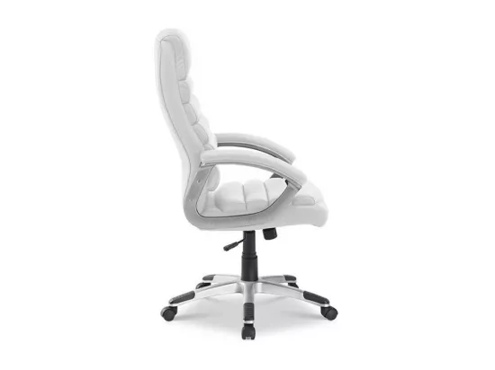 Chaise de bureau JOHN – PU blanc – Hauteur réglable 115-125 cm – Style élégant et ergonomique