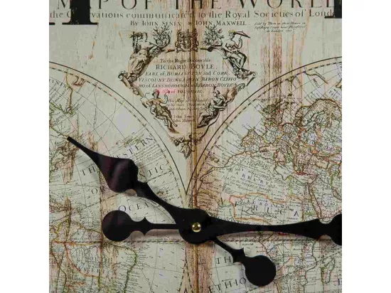 Horloge murale en bois noir 64x69x5h