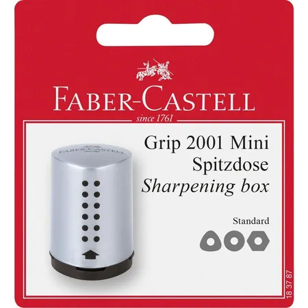 Faber-Castell Einfachspitzdose Grip 2001 Mini, silber