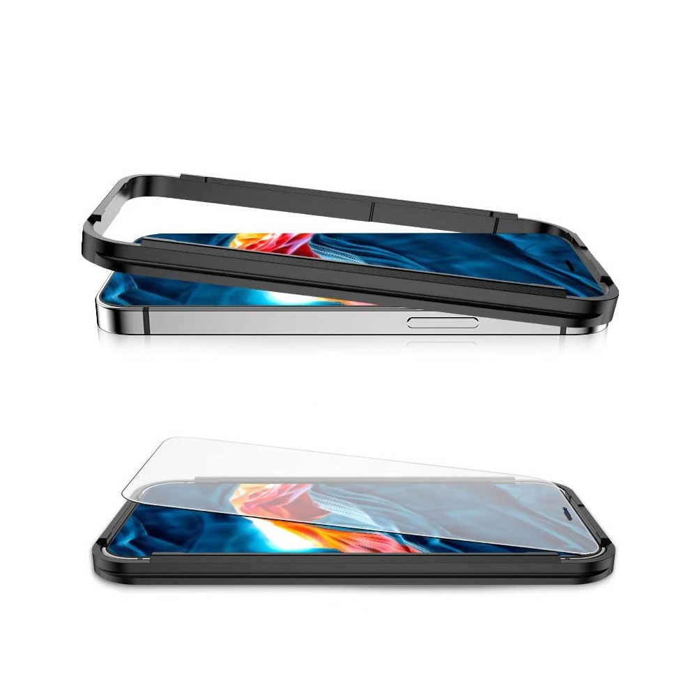 (2er Set) iPhone 12 / iPhone 12 Pro Panzer Glas Display   Montagerahmen Case Friendly