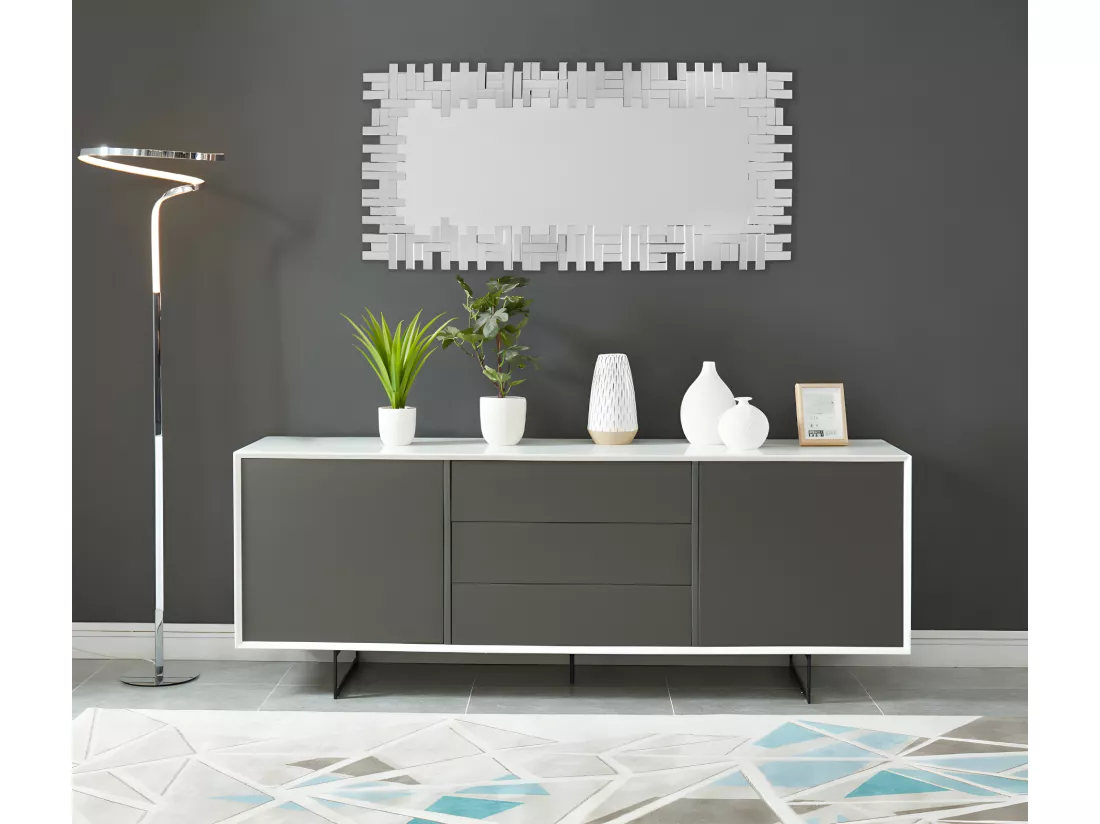 Miroir en inox - L. 57 x H. 120 cm - Argenté - LOLA