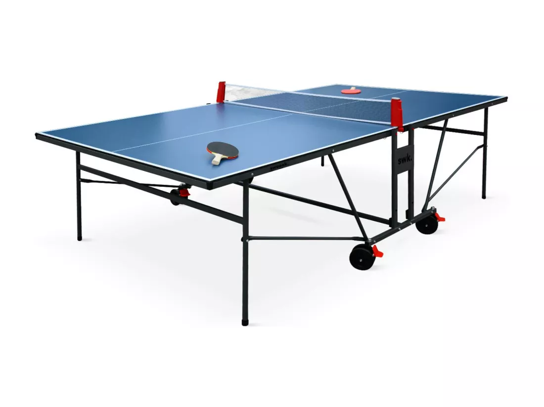 Table de ping pong INDOOR bleue. avec 2 raquettes et 3 balles. utilisation intérieure + Housse en PVC