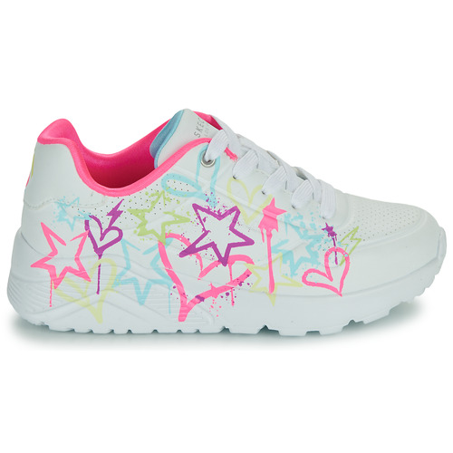Skechers - UNO LITE - MY DRIP - Blanc / Rose