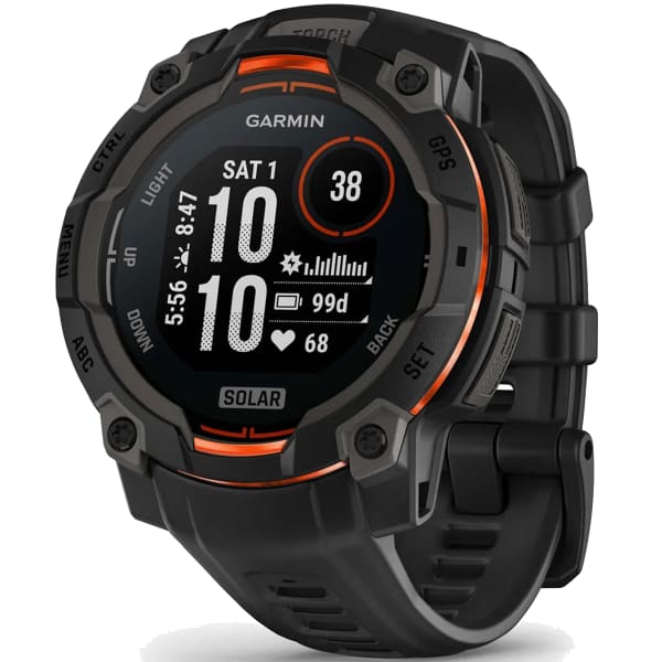 Montre cardio GPS GARMIN INSTINCT 3 45 MM SOLAR BLACK BEZEL W/ BLACK BAND