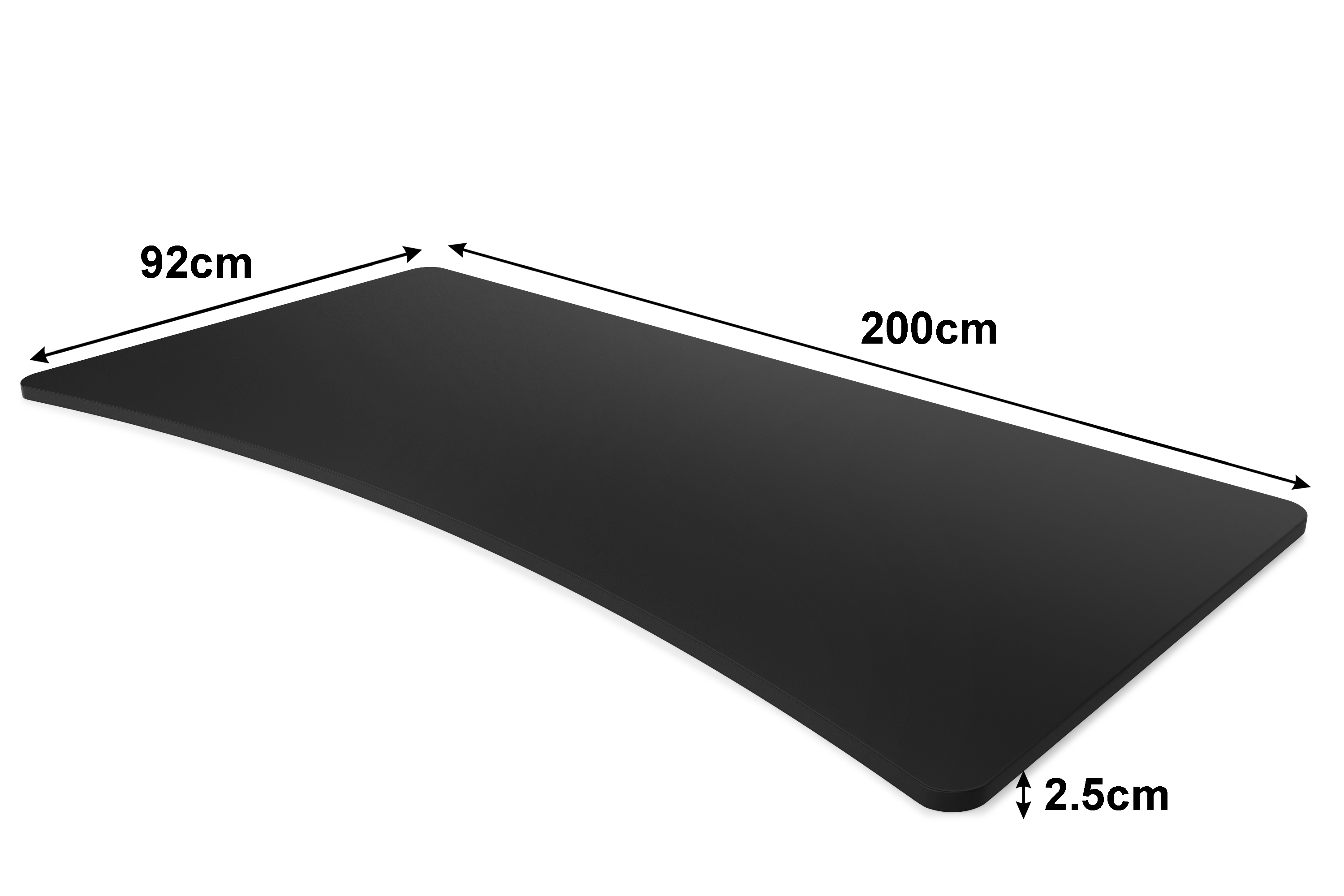 Tischplatte Stehpult schwarz 200 x 92 cm