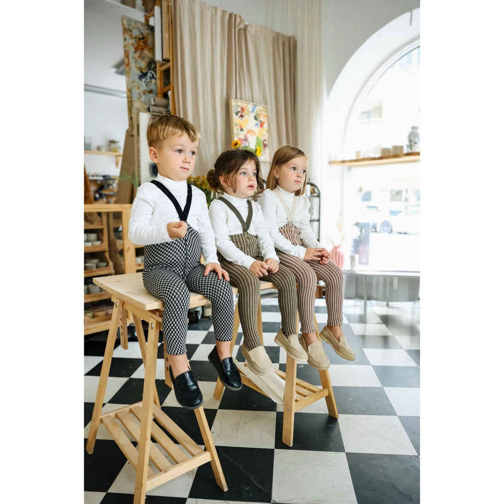 Køb Silly Silas Black X White Checked Special Footless Strømpebukser