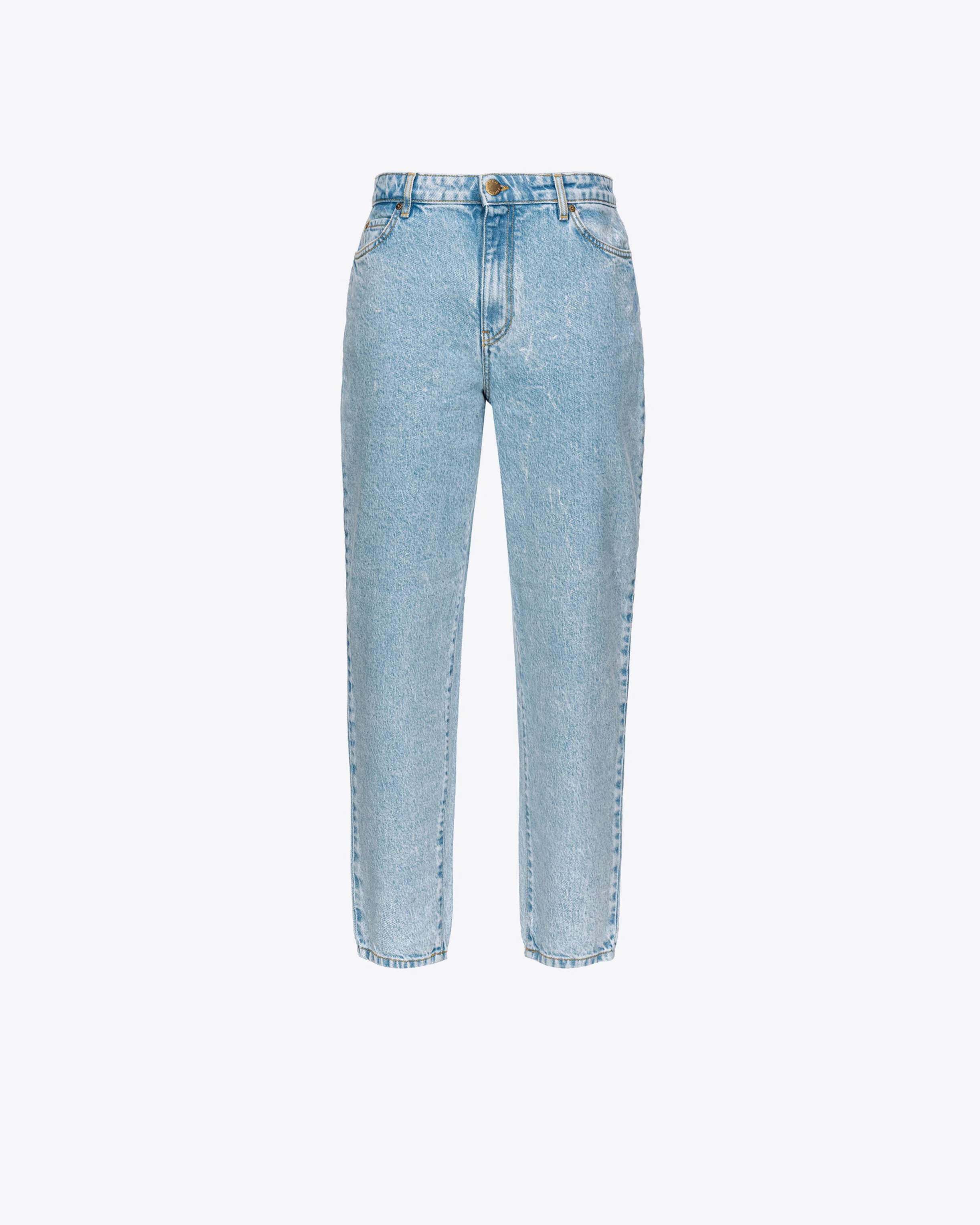 Jean mom fit bleu océan | Blanc