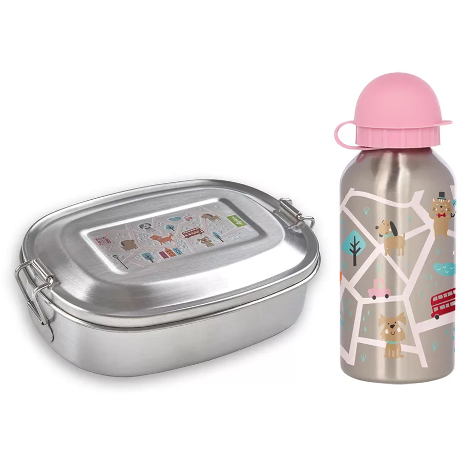 Sigikid Edelstahl-Lunchset 2er Set rosa