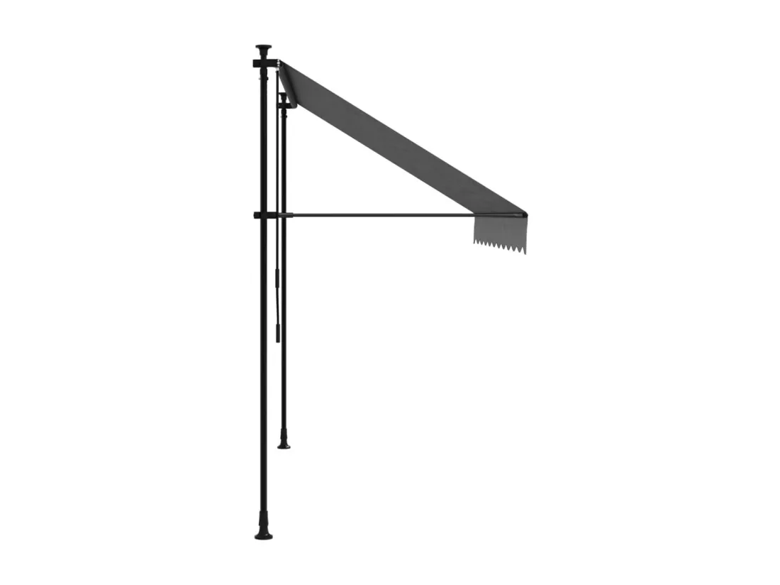 Auvent rétractable anthracite 250x150 m tissu et acier