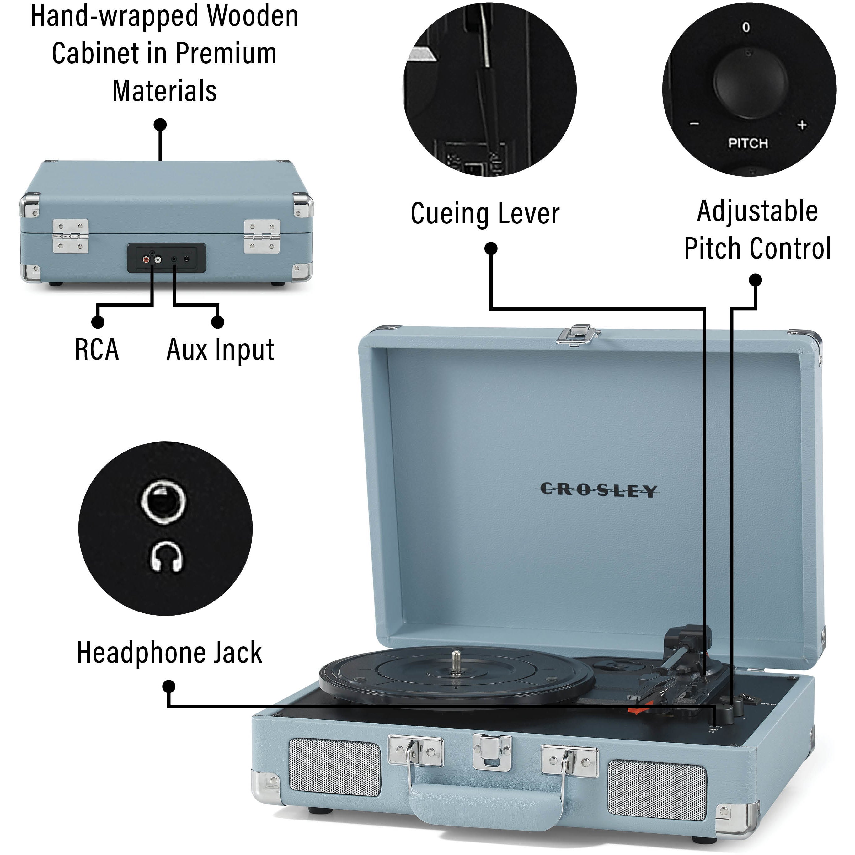 Crosley CR8005F-TN4 Cruiser Plus Tourmaline platenspeler