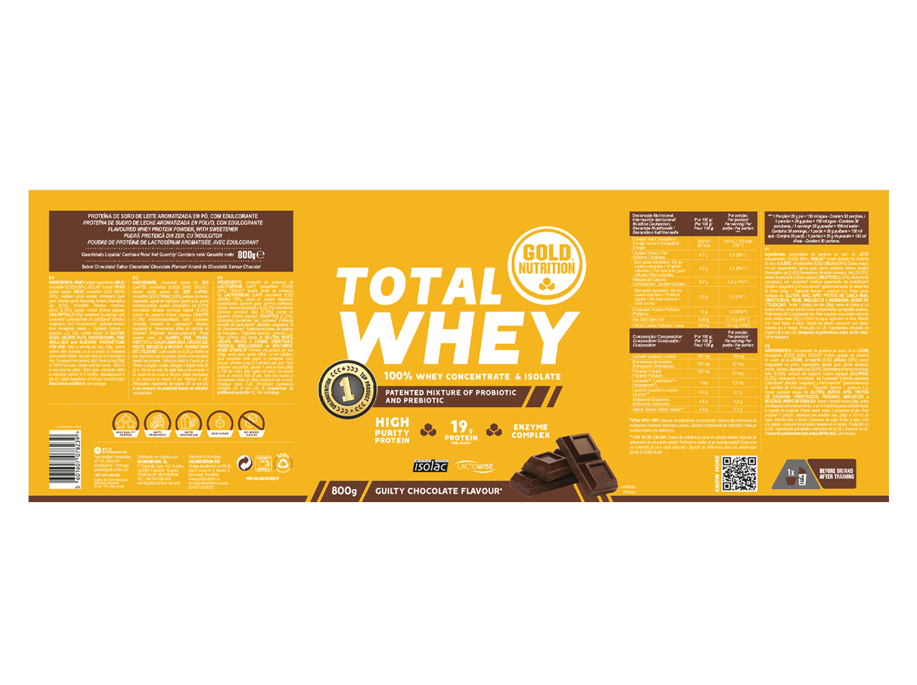 TOTAL WHEY GOLDNUTRITION CHOCOLATE 800 G