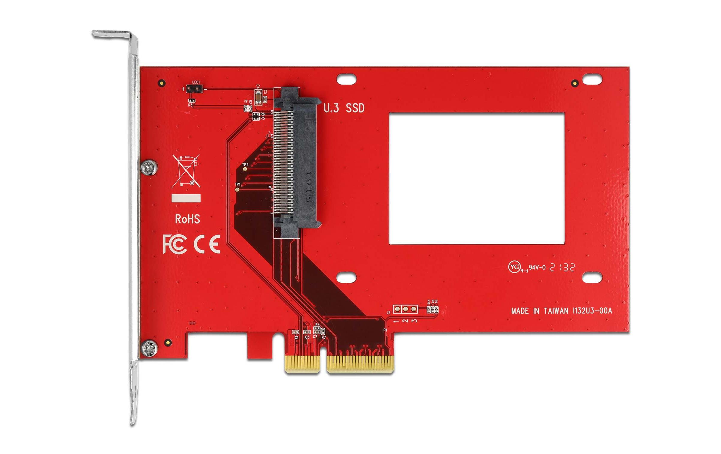 Host Bus Adapter PCI-Express x4 - 1x U.3 SFF-8639Delock PCI Express x4 Karte zu 1 x intern U.3