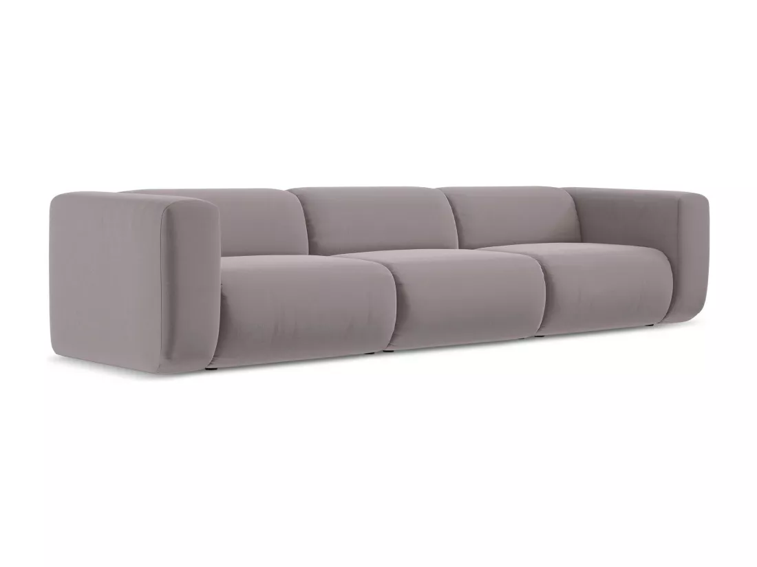 Canapé modulable 4 places en velours - lavande - EKAHI
