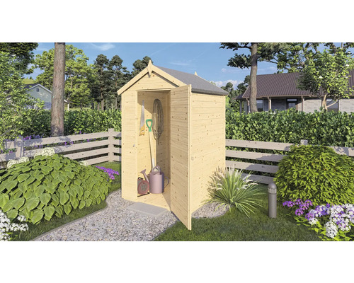 Mini tuinhuisje met vloer, 134 x 136 cm, natuurlijke afwerking