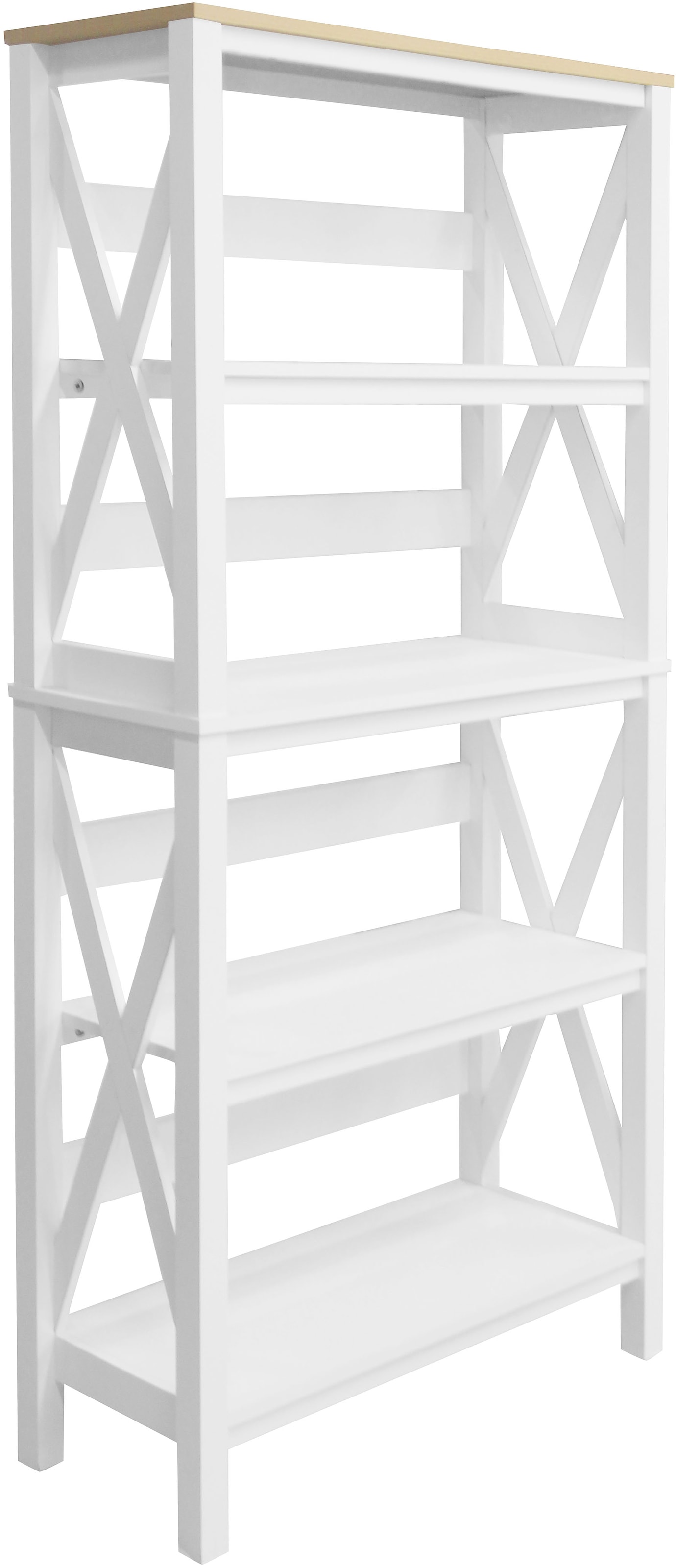 Home affaire Aktenregal »Silba« Bücherregal, 4 Fächer, Landhausstil, Höhe 161 cm