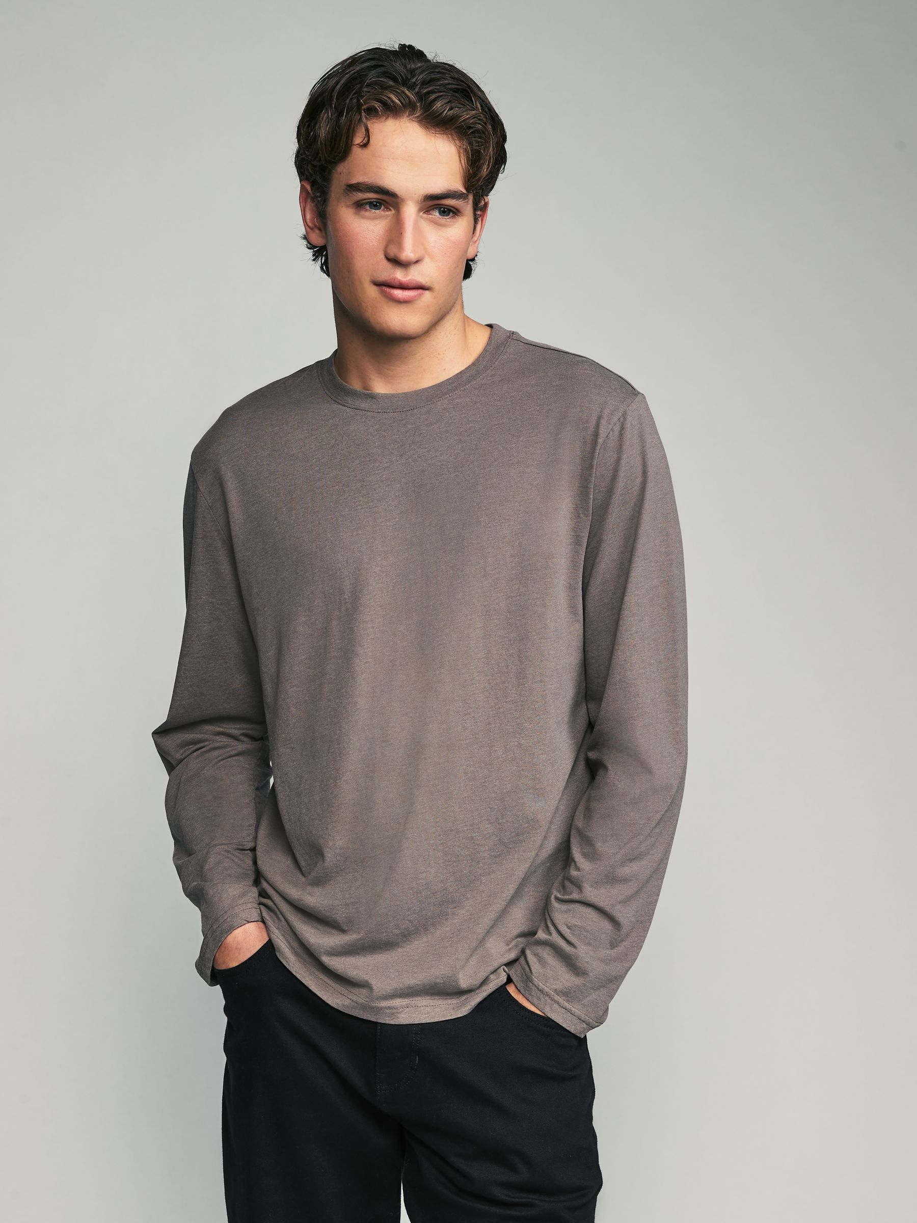 Neutraal - Normale Pasvorm - verpakking van 5 regular-fit T-shirts met lange mouwen van 100% katoen