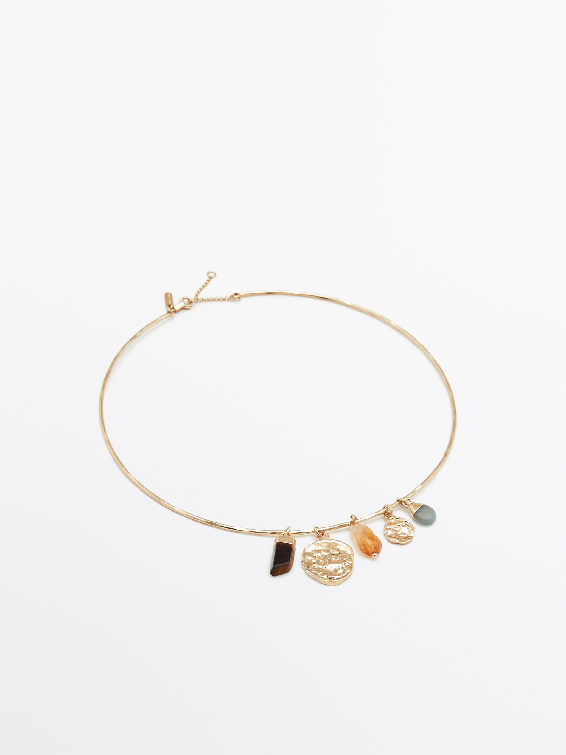 Colar gargantilha com detalhes banhados a ouro - DOURADO