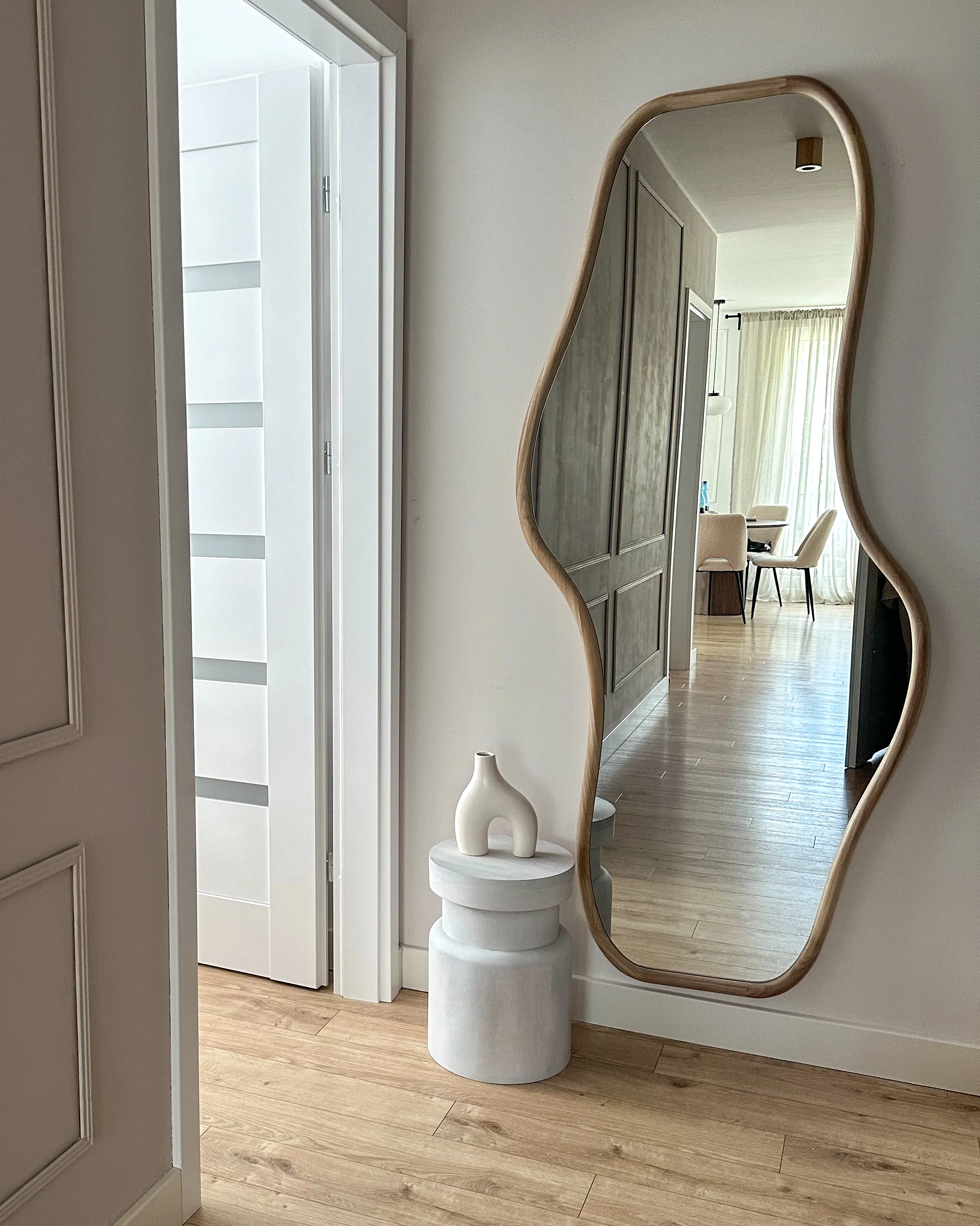 Wandspiegel BIOLLET 80 cm 180 cm Paulowniahout Natuurlijk