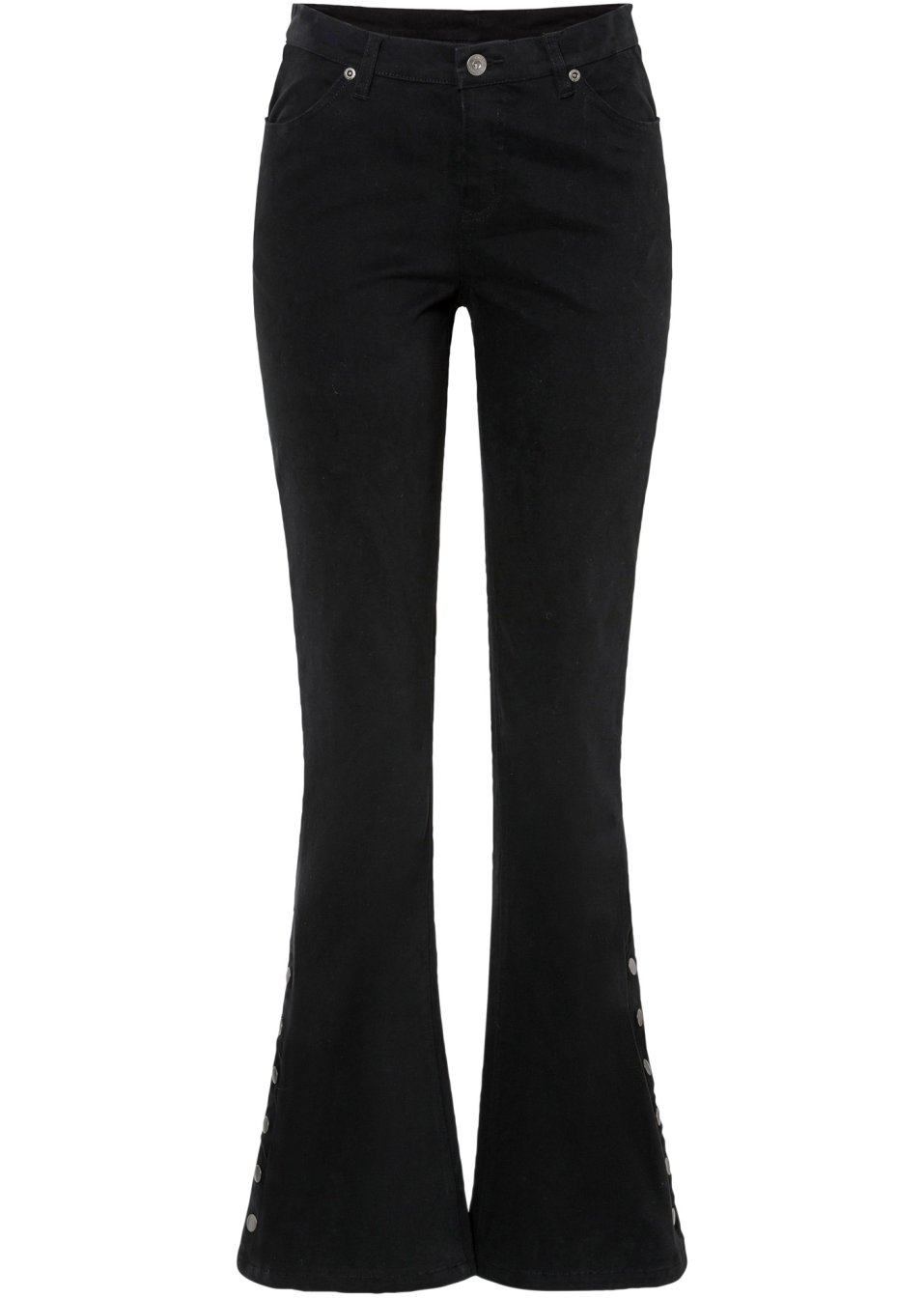 Pantalon évasé avec patte de boutonnage latérale