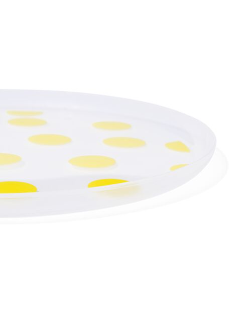 assiettes réutilisables à pois lot de 4