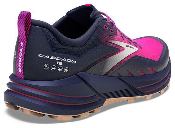 Chaussures de Trail Running Brooks Femme Cascadia 16 Rose Bleu 42.1/2