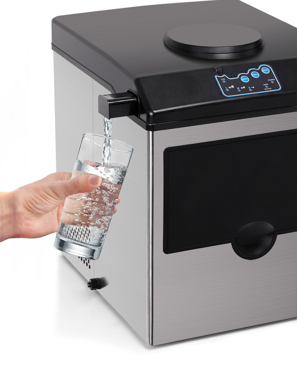 Eiswürfelmaschine mit Wasserspender 22 kg / 24 h