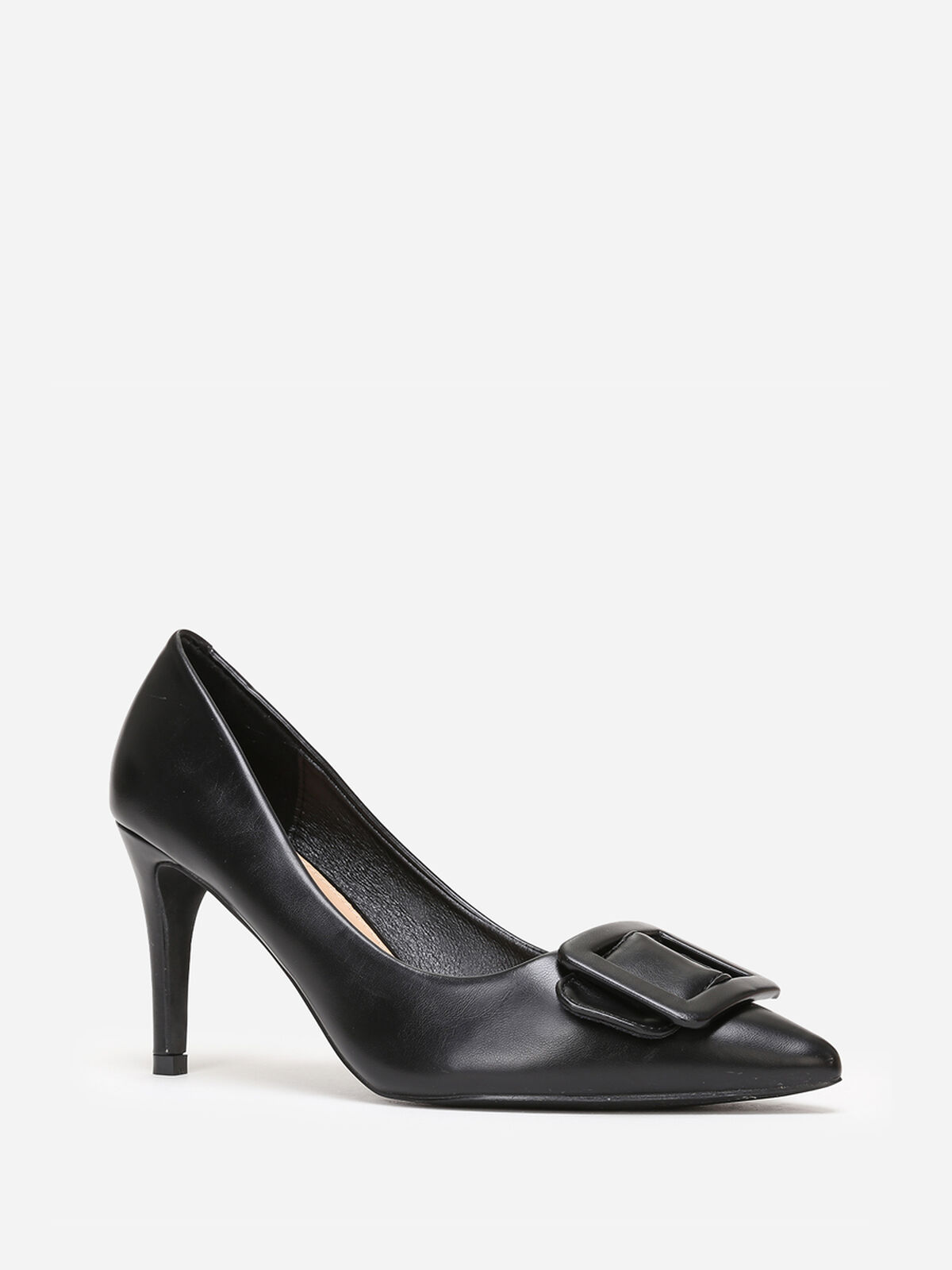 Escarpins avec bride à boucle carrée- Noir