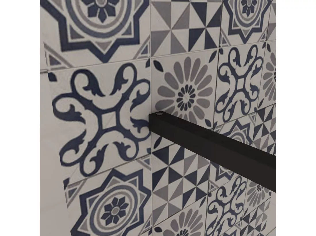 AICA paroi de douche 90x200cm,8mm verre anticalcaire,avec une barre de fixation carrée 90cm,Paroi douche italienne,Conception et intimité