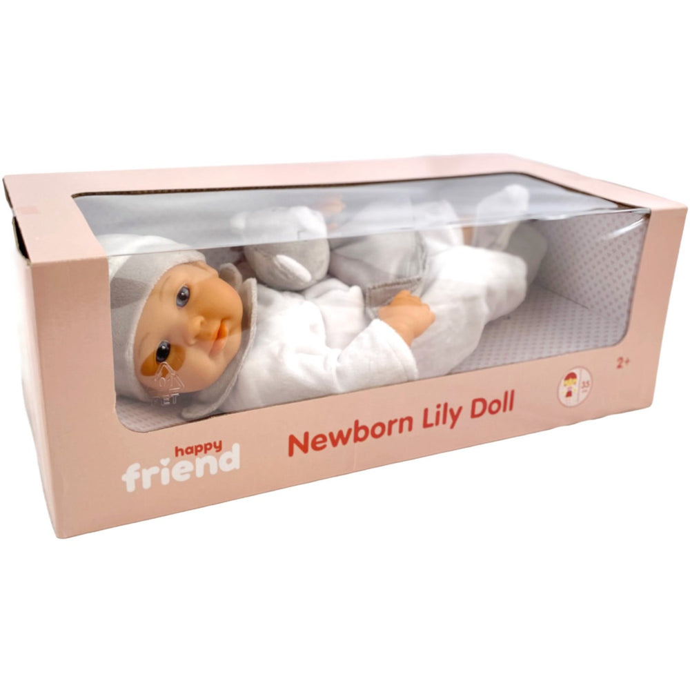 Køb Happy Friend Newborn Lily Dukke 35 Cm