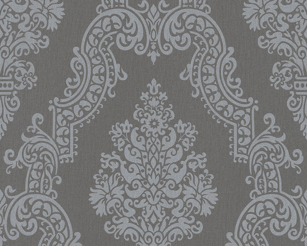 Vliestapete ELEGANCE 2 - Barock - grau - 10 Meter