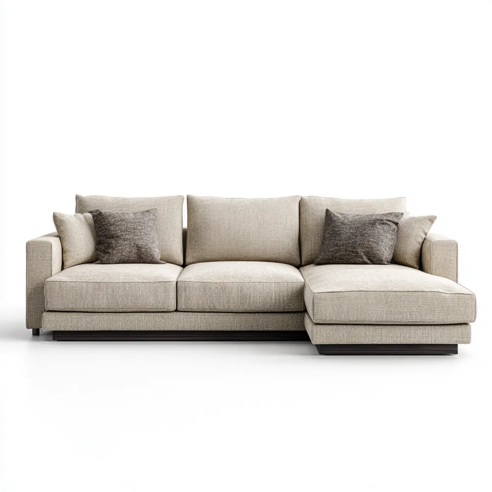 Ecksofa Stoff 250x150x85 cm - Beige - Modernes Design