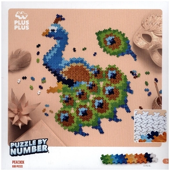 Plus Plus - 800 Kreativ Bausteine Puzzle Pfau