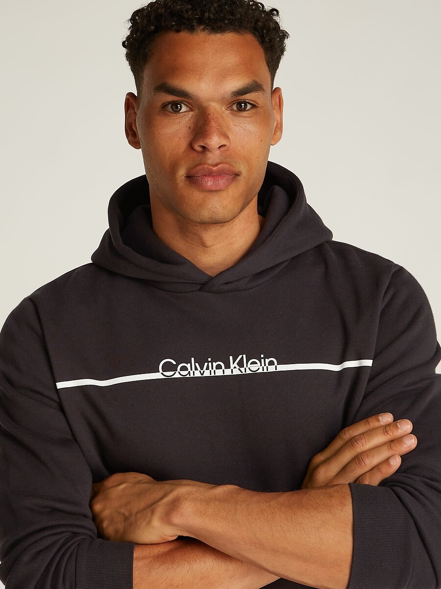 CALVIN KLEIN<br>Moletom com capuz e logotipo