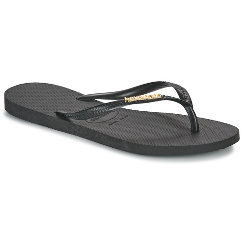 Havaianas - SLIM LOGO METALLIC - Noir