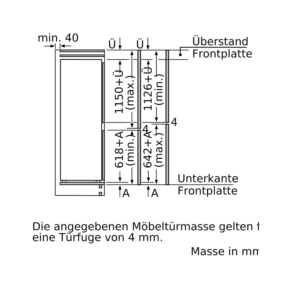 Siemens KI87SADD1H Einbau-Kühl- und Gefrierkombination 270 Liter
