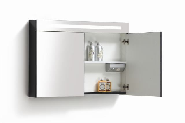 Lambini Designs TL spiegelkast Hoogglans antraciet 100cm