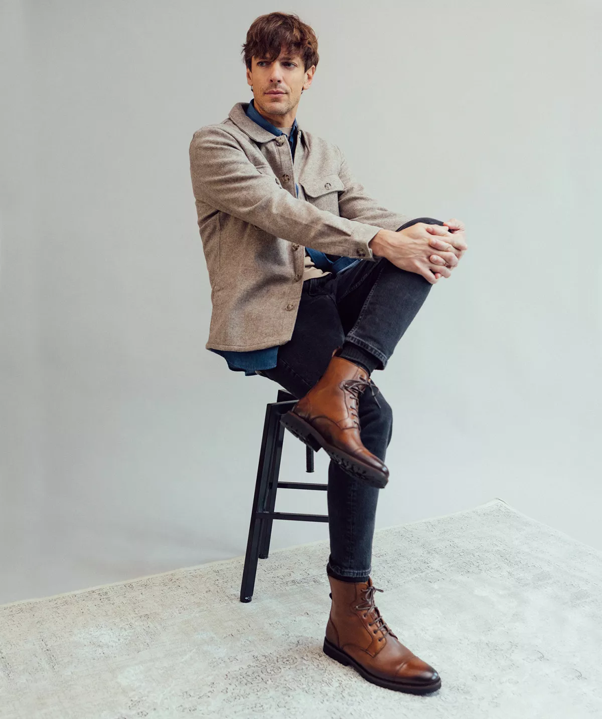 Bottines POWELL Marron Patiné