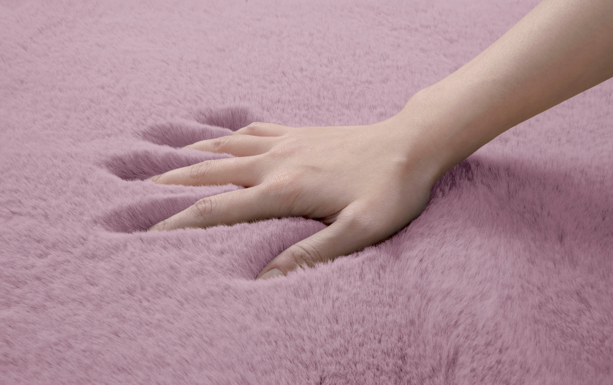 my home Badematte »Rabbit Badematten, Badvorleger, Badezimmer Teppich« Höhe 30 mm rutschhemmend beschichtet fussbodenheizungsgeeignet | schnell trocknend | strapazierfähig Kaninchenfell-Haptik, Badteppich, rechteckig, rund & als 3-tlg. Set