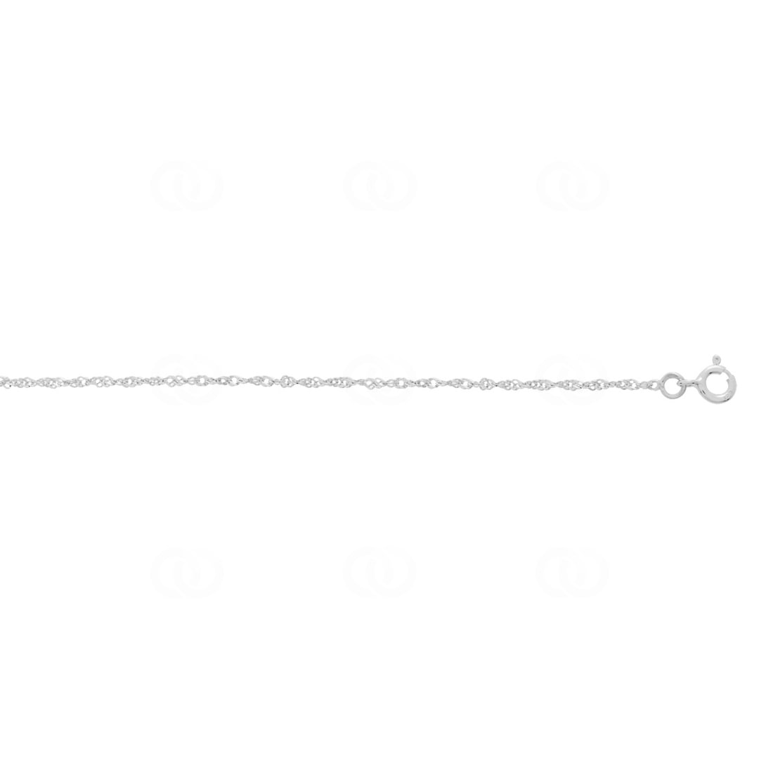 Singapur-Fusskette 375/9 K Weissgold 1.4mm