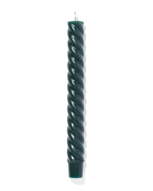 bougie domestique longue Ø 2x25 torsadée vert foncé