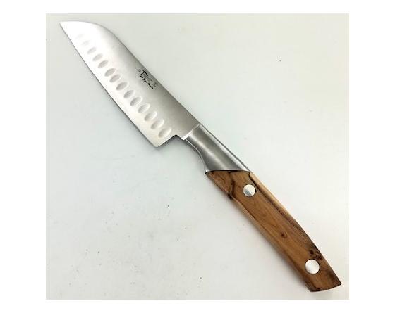 Cuisine Orientale 17 cm Alvéolée - Manche Genévrier Couteaux de cuisine professionnel