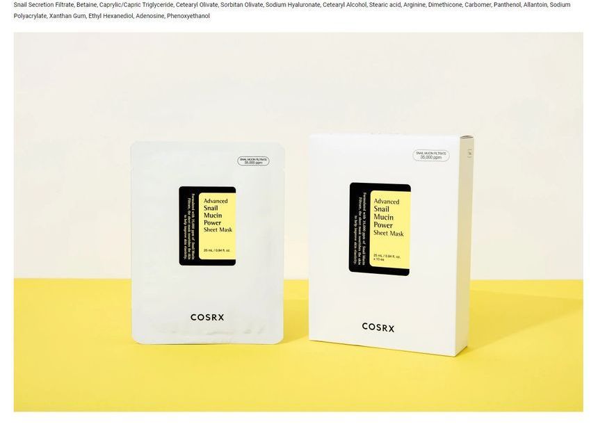 COSRX - Geavanceerde Slakkenslijm Power Sheet Mask Set