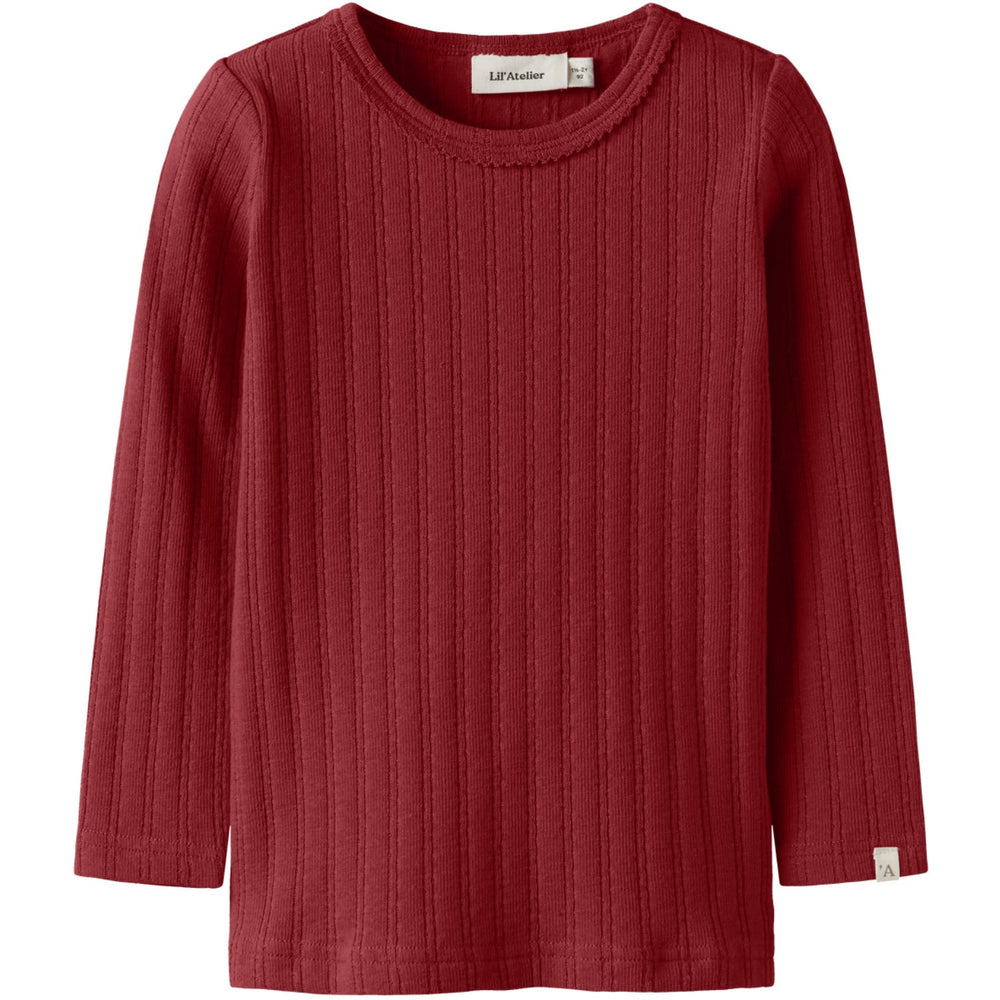 Køb Lil'Atelier Red Dahlia Nmfrita Sig Ls Slim Top Lil