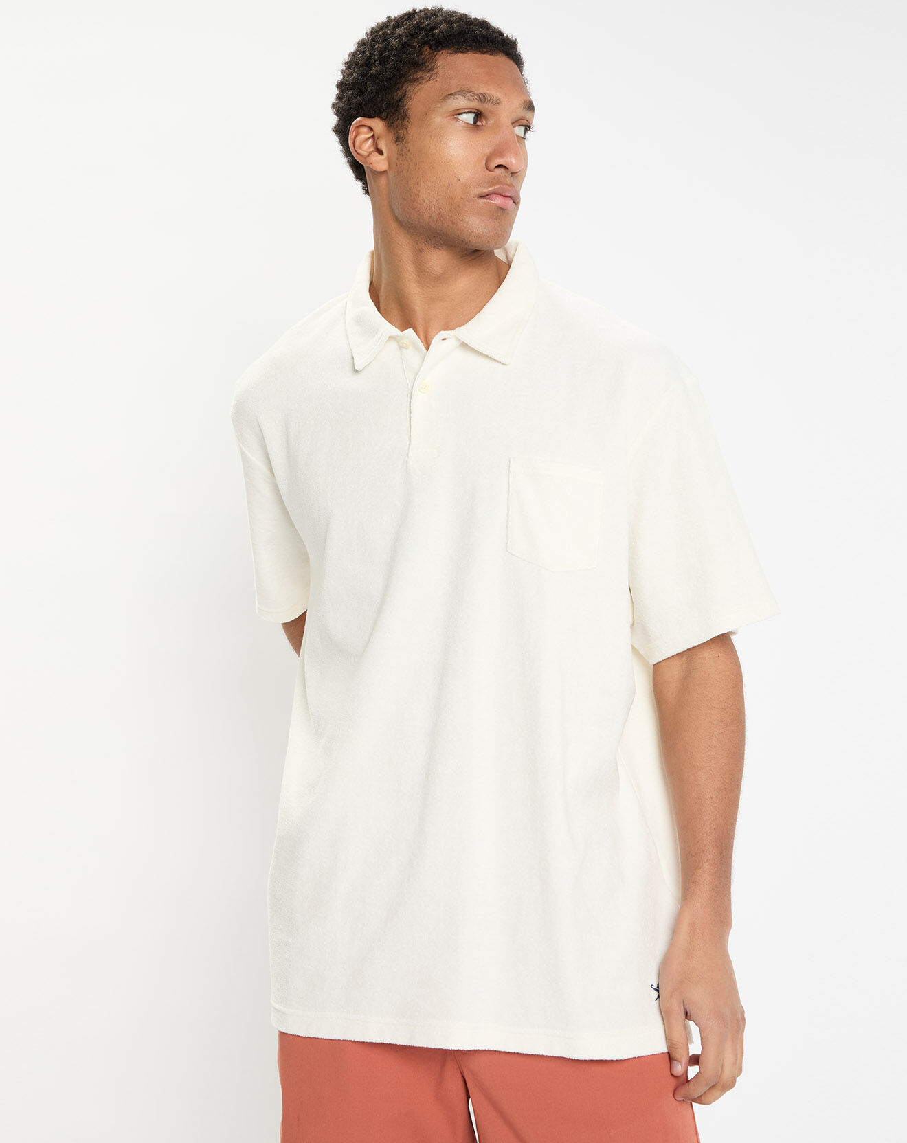 Hackett London Polo Slim Fit uni éponge écru