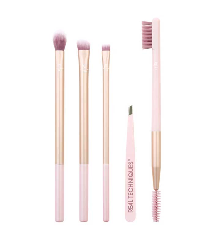 Real Techniques - Conjunto de pincéis e acessórios para os olhos Naturally Beautiful