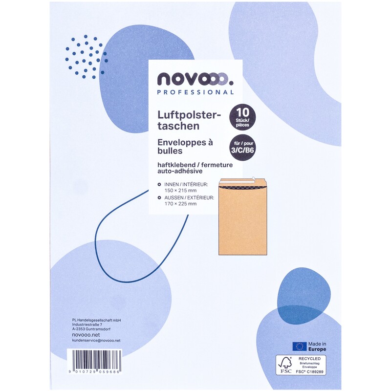 novooo Luftpolstertaschen Professional, 170 x 225 mm, braun, 10 Stück