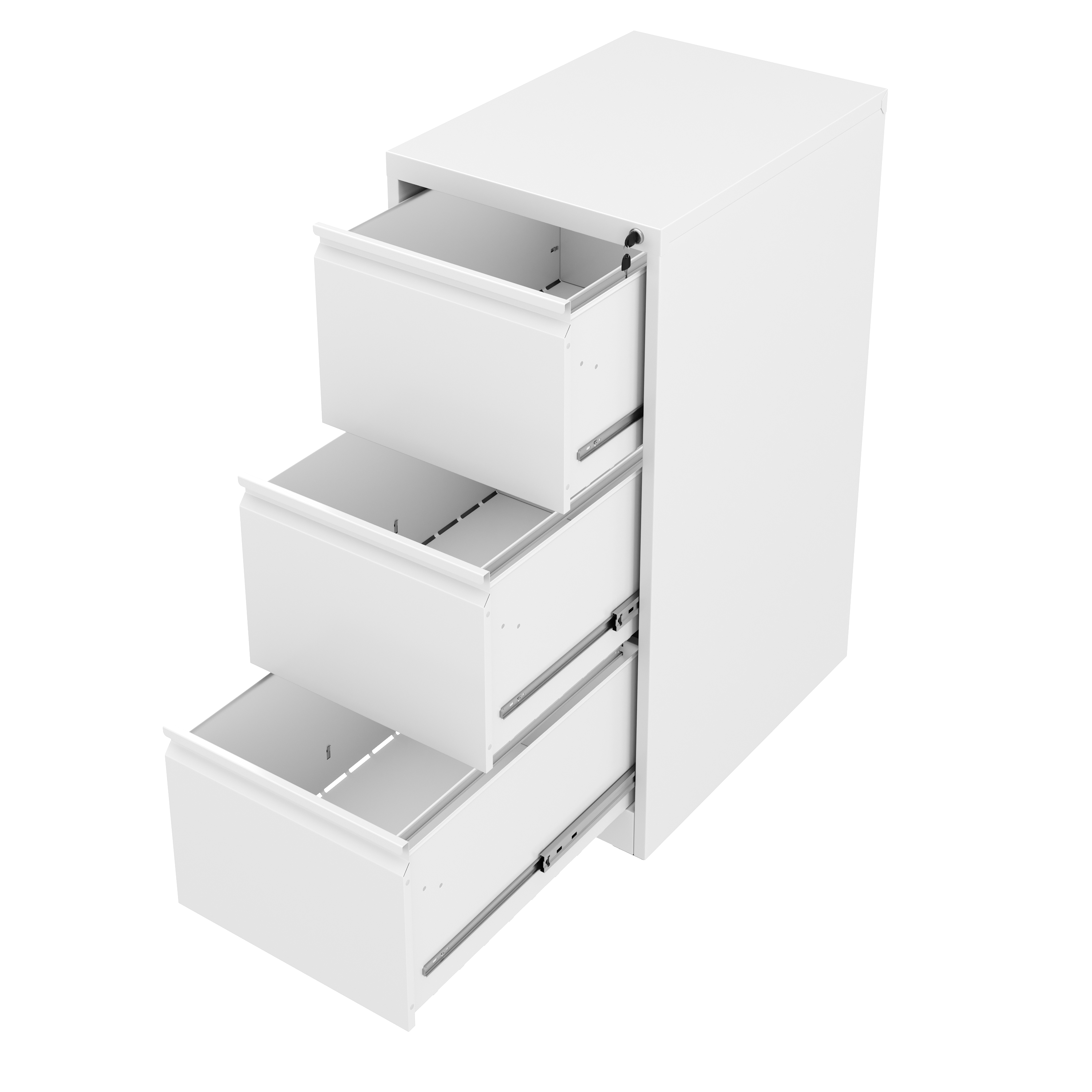Aktenschrank mit 3 Schubladen 45 x 102 cm weiss