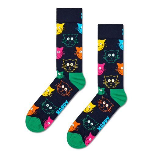 Happy Socks Mixed Cat Gaveæske 3-pak Strømper, Navy, 41-46