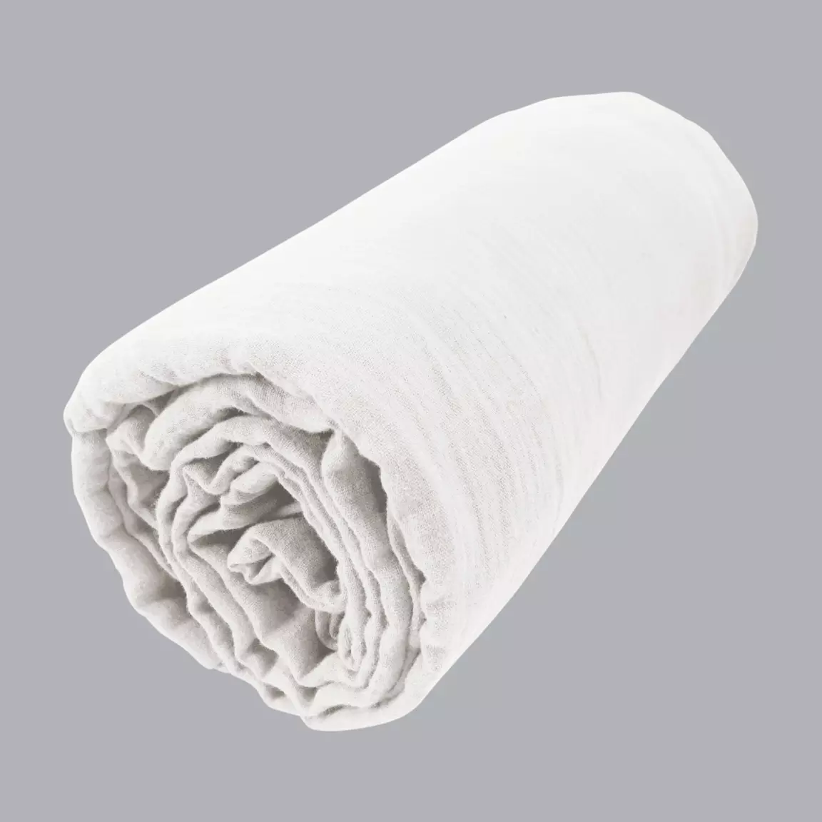 Drap housse gaze de coton (200 x 200 cm) Gaïa Blanc chantilly